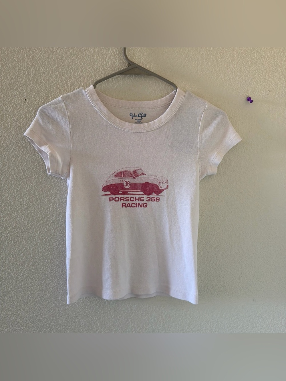 Brandy melville light pink Ashlyn Porsche 356 Racing  top
